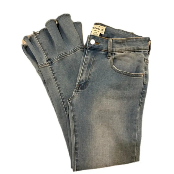 For the Republic Ruffle Trumpet Flare Fringe Bell Bottom Crop Jeans sz 2 / 25 - Picture 6 of 12